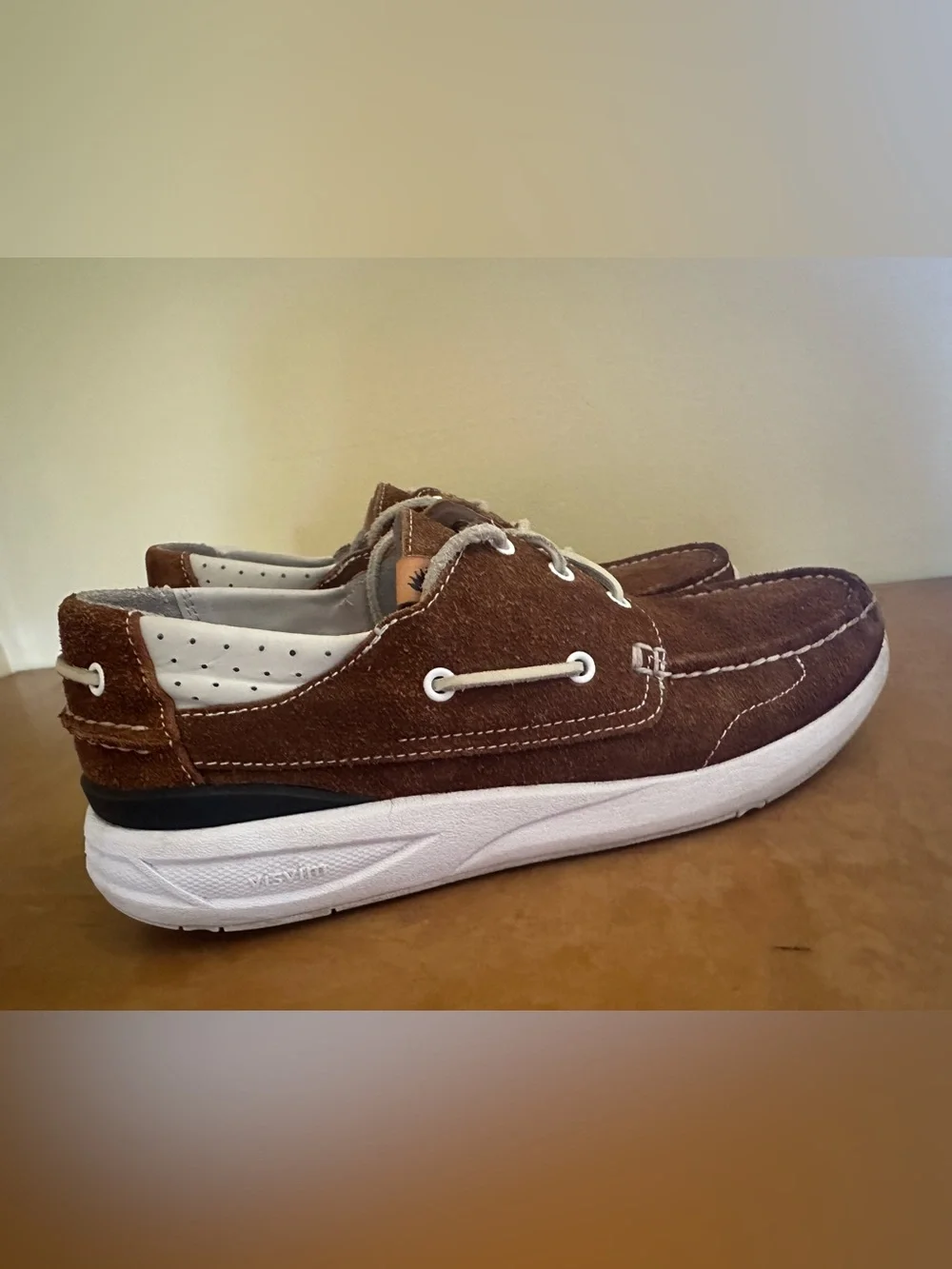 Visvim Hockney Folk Suede Boat Shoes in Light Brown, Size 12, Great Condition!